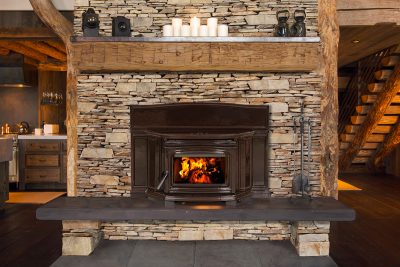 Cast Iron Enamel Wood Burning Fireplace Insert Installation | Ottawa