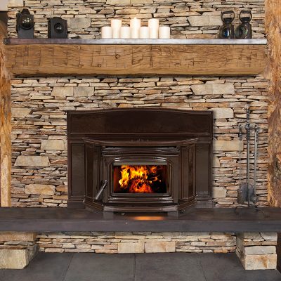 Cast Iron Enamel Wood Burning Fireplace Insert Installation | Ottawa